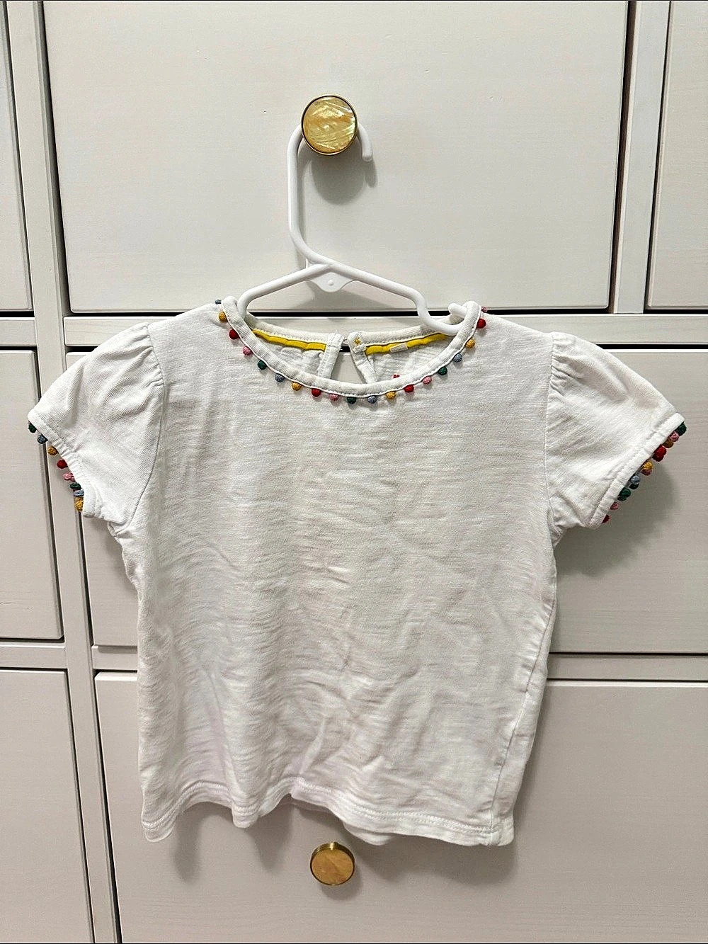 Mini Boden Short Sleeve Trim Top Girls Size 3-4Y